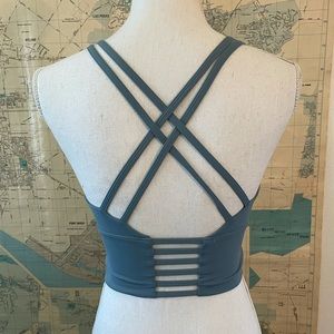 Sports Bra Long Line turquoise strapy back